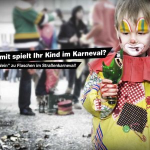 Gefahr durch Glasscherben: Plakatidee von J. S. Kopp und R. Knopp